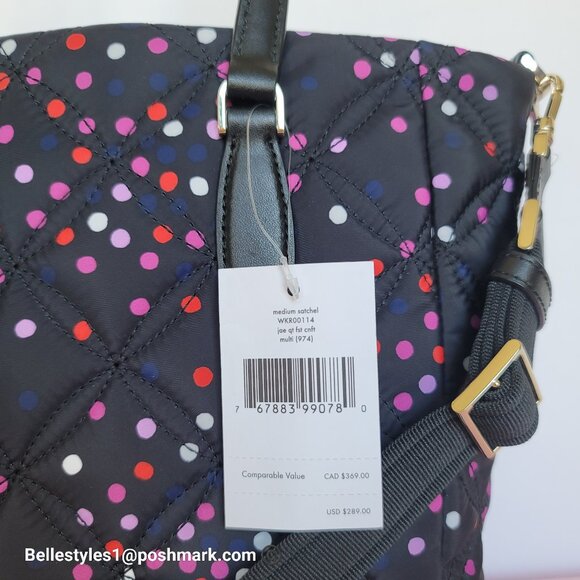 KATE SPADE Jae Medium Nylon Quilted Satchel- Festive Confetti Multicolor🎈$149.⭐ - Picture 16 of 16